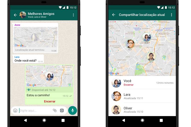 WhatsApp terá compartilhamento de localização em tempo real