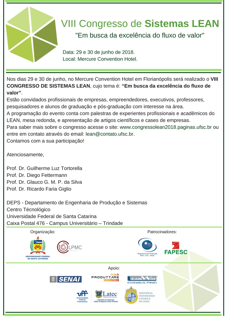 VIII Congresso de Sistemas Lean