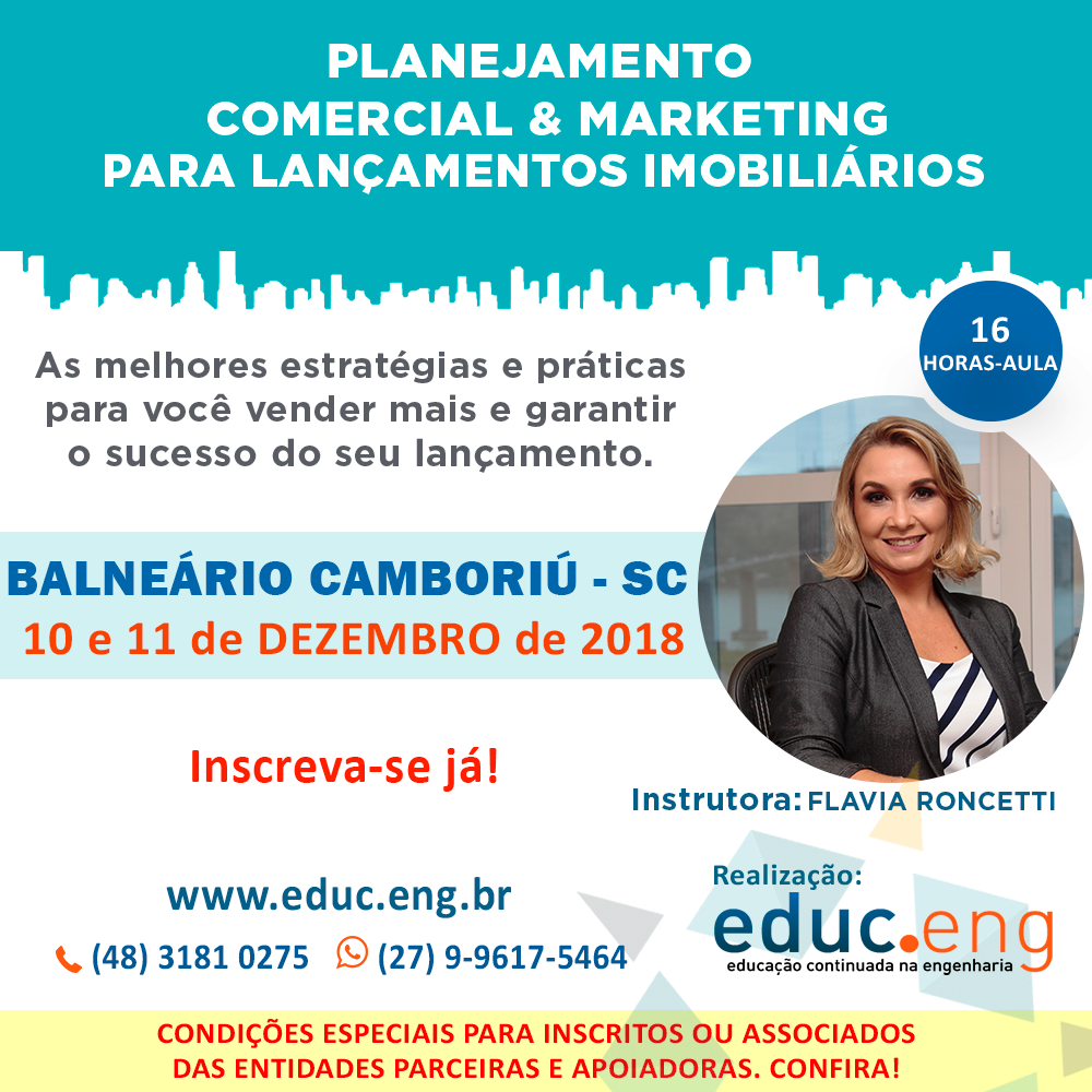 Curso Planejamento Comercial & Marketing para Lançamentos Imobiliários