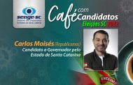 Carlos Moisés participa do Café com Candidatos no Senge-SC na terça-feira, dia 13/09