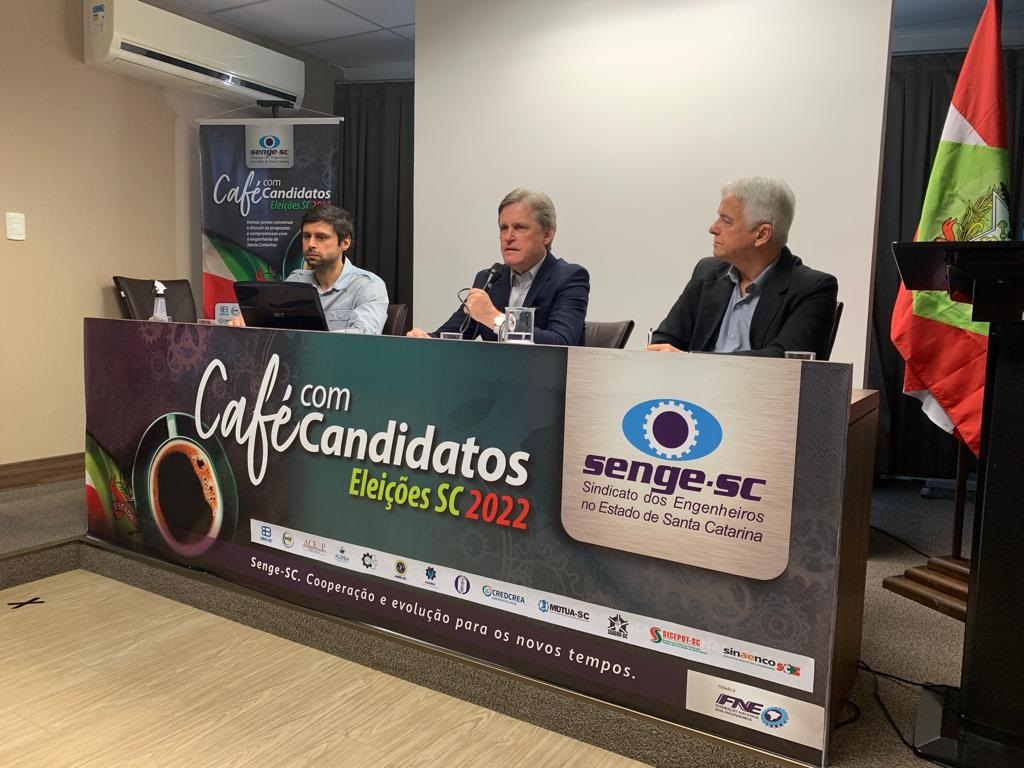 Dário Berger, no Café com Candidatos, reafirma seu apoio à engenharia