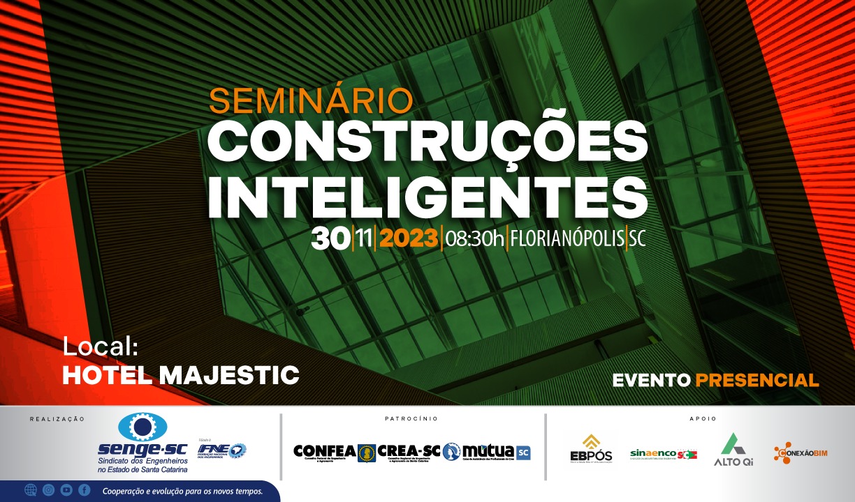Senge-SC promove seminário sobre construções inteligentes em Florianópolis