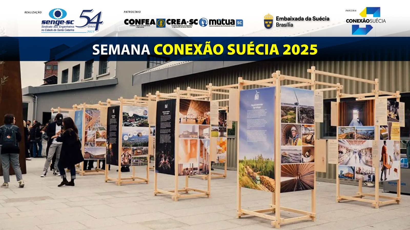 Exposição da Embaixada da Suécia no Crea-SC destaca inovação sustentável em arquitetura de madeira
