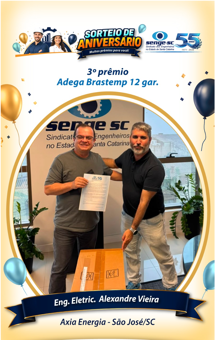 senge sorteio premio 3