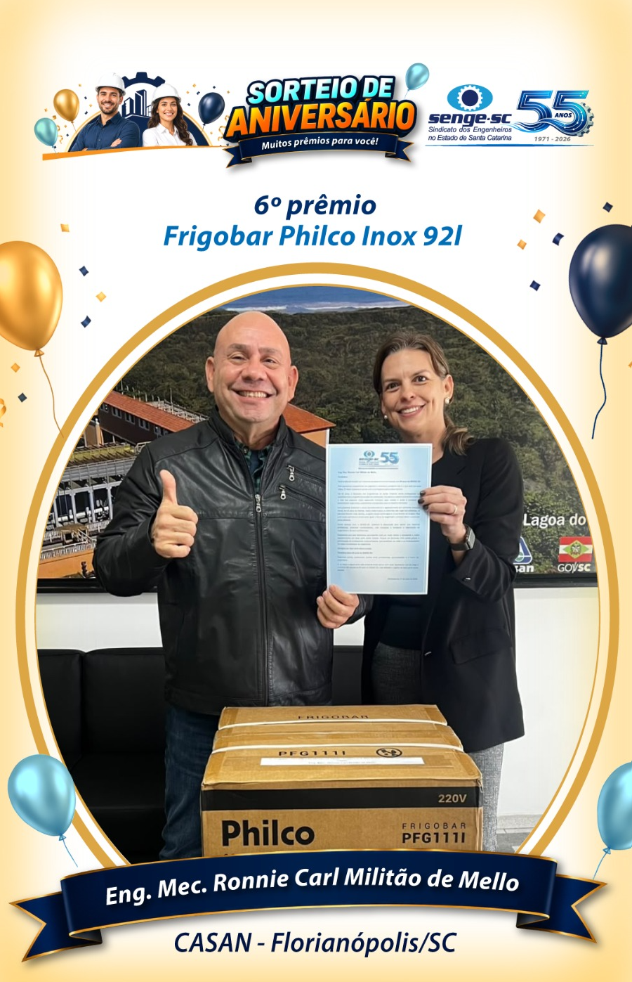 senge sorteio premio 6