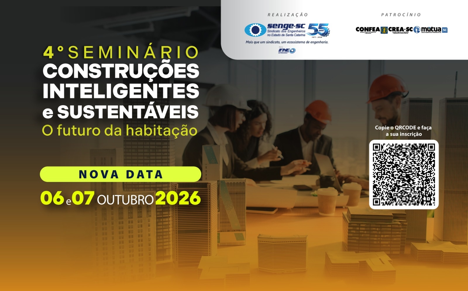 Associados ao Senge-SC têm inscrição gratuita no 4º Seminário Construções Inteligentes e Sustentáveis